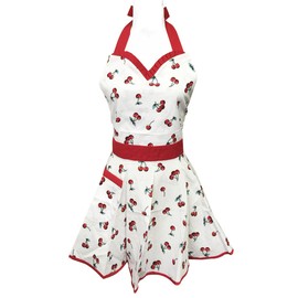Wrapables Adjustable Flirty Hostess Apron, Sweet Cherries