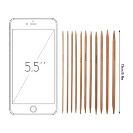 Set of 11 Carbonized Bamboo Double Pointed Knitting Needles Set Beginners