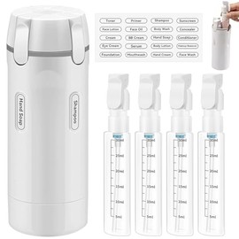 4-in-1 Travel Dispenser for Filling, 4-in-1 Refillable Travel Bottle Dispenser, Refillable Travel Bottles for Toiletries, Portable Travel Pump Bottle, Reusable Travel Dispenser for Travel