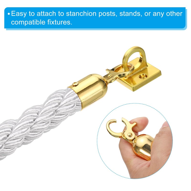 PATIKIL Stanchion Rope, 2 Pack 1.5m/5Ft Barrier Rope Twisted Post
