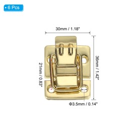 PATIKIL Fastener Toggle Latches Catch Chest, 6Pcs Metal Suitcase Boxes Buckles Retro Trunk Box Hasp Lock with Screw for Wooden Packing Case Toolbox Cabinet, Gold