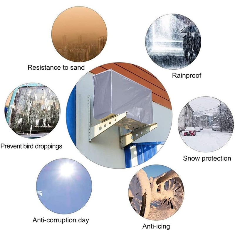 Outdoor Air Conditioner Cover Waterproof Dustproof Snowproof (86x30x56cm)