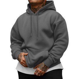 Sailwind Mens Cotton Fashion Hoodies & Sweatshirts Long Sleeve Drawstring Front Collar Hooded Pullovers with Pockets Casual Loose Fit Fall Winter Shirts Tops Sweater for Men Gray