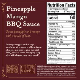 Brownwood Farms BBQ Sauce, Made in Small Batches, Sweet and Tangy, Great on Fries, Meatloaf, Burgers, Glaze, Real Ingredients 20oz (1 Count, Pineapple Mango)