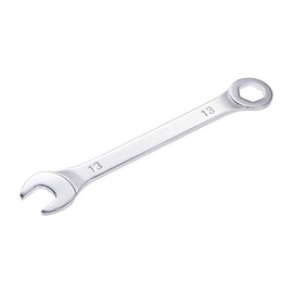 sourcing map Thin Ring Spanner with Offset 6-Point End and Angled Open 13 mm