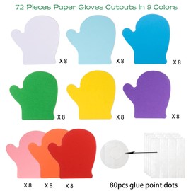 72 Pcs Mitten Cutouts Paper Mitten Shapes Christmas Mitten Shaped Cut Outs Assorted Color Paper Mitten Die Cuts for Christmas Winter Celebrations Decor Kids School Craft Projects,6x6 inches