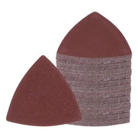 Kozelo 120pcs Mouse Sander Detail Sandpaper - [ 180 Grit, 3-1/8" ] Triangle Hook and Loop Assorted Sanding Pads Sheet for Wood Furniture Polishing Use | Aluminum Oxide Sandpaper