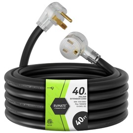 RVMATE 250V 40 Feet Welder Extension Cord, 8 AWG NEMA 6-50 STW Heavy Duty Welding Cord with LED Indicator