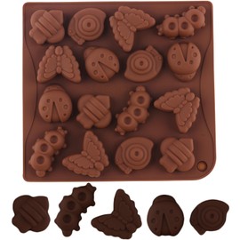 AIBOYA 16 Cavity Insect Silicone Candy Molds Butterfly Snail Bee Caterpillar Mold For Candy Chocolate