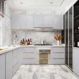 WADILE White Wood Peel and Stick Wallpaper 15.9in X 393.7in, Contact Paper for Cabinets/Countertops Waterproof, Removable Wall Paper for Furniture Kitchen Self-Adhesive, Vinyl Realistic Wood Sensation