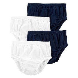 Simple Joys by Carter's Baby Girls' 4-Pack Diaper Covers, Navy/White, 3-6 Months
