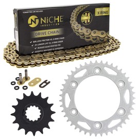 NICHE Drive Sprocket Chain Combo for Honda CBR600RR Front 16 Rear 43 Tooth 520V-X X-Ring 112 Links