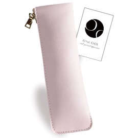 ONCODE Pencil Case, PU Leather, Stylish, For Adults and Girls, Simple, Slim, Flat Type, powder pink, Modern