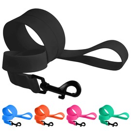 CollarDirect Waterproof Dog Leash Small Medium Large Durable Pet Leashes for Walking Training Running Pink Black Blue Orange Green (S, Black)