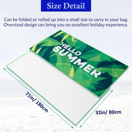 PILIFALA Microfiber Beach Towel, 71"x32" Large Lightweight Sand Free Quick Dry Absorbent Towels for Swim Pool Yoga Travel Camping Vacation Essentials for Adults Women Mens Gifts (Summer)