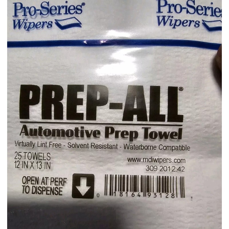 MDI 93128 Prep-All Pro Series Wipers Virtually Lint-Free Towel 25