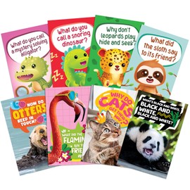 T MARIE 80 Funny Animal Joke Postcards with No Repeats - 4x6” Humorous Bulk Thinking of You Postcards for Kids, Grandkids, Students, and Teachers, Summer Camp, Lunchboxes and More