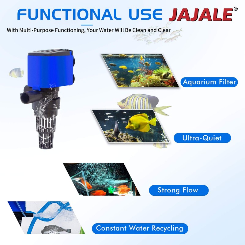 JAJALE 210 GPH Powerhead Submersible Pump - 3 in 1