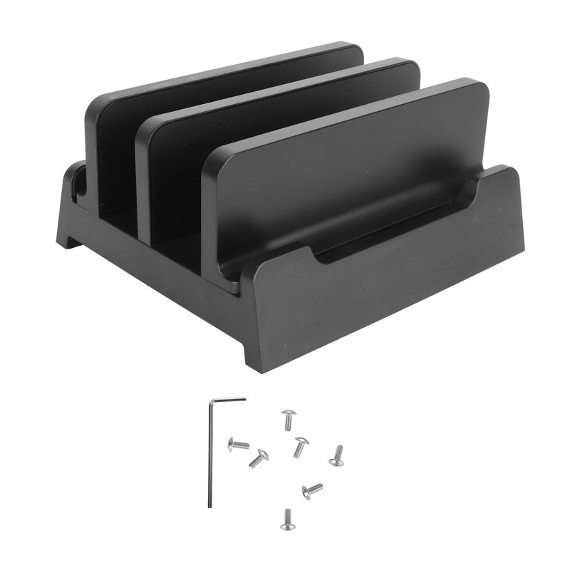 Vertical Laptop Stand Holder Adjustable Width Dual Slots Laptop Holder