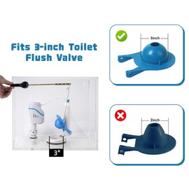 3 Inch Toilet Flapper Replacement Compatible with Gerber 99-788, Rubber Toilet Flapper Replacement Kit with Stainless Chain, Water-Saving Toilet Bowl Stopper Blue(2Pack)