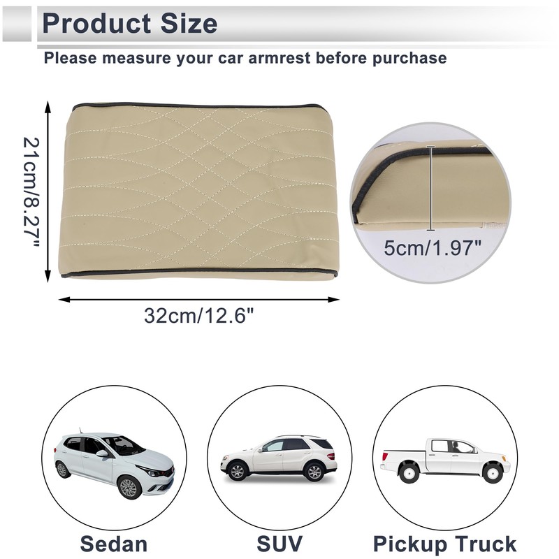 X AUTOHAUX Car Center Console Cover Car Armrest Cover 12.6"x8.27"x1.97"