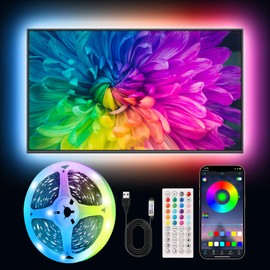 TK99SW Smart LED Lights for TV Strip, 6.56ft RGB LED Lights for 32-40 Inch TVs, Music Sync Bluetooth App & Remote Control, USB-Powered for Gaming, Bedroom, Home Theater