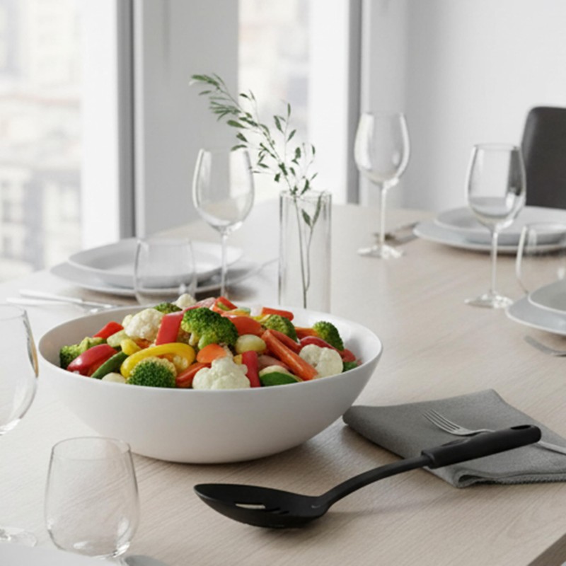 Norpro Nylon 12-Inch Slotted Spoon, 1-Pack, Black