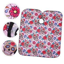 FRCOLOR Decorative Hair Cutting Cape for Barbers and Stylists and Breathable Barber Cape for Hair Dyeing and Cutting Stylish Skull Print Design and Portable
