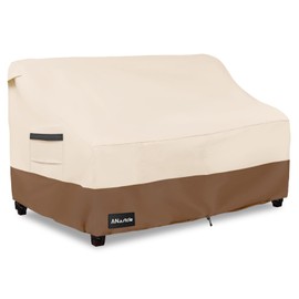 ANartcle 2-Seater Patio Loveseat Cover,58W x 32.5D x 31H Inches Outdoor Couch Cover,100% Waterproof Heavy Duty Patio Sofa Covers,Patio Furniture Covers,Beige&brown