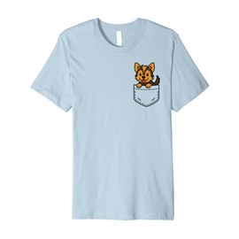 Cute Yorkie Puppy Pocket Pal Funny Yorkshire Terrier Lover Premium T-Shirt