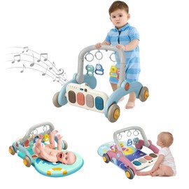 Baby Play Mat Baby Gym,Funny Play Piano Tummy Time Baby Activity Mat with 5 Infant Sensory Baby Toys, Music and Lights Boy & Girl Gifts for Newborn Baby 0 to 3 6 9 12 Months (Pink)