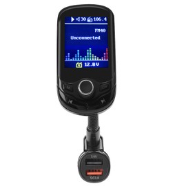1.8 in TFT Car MP3 Player FM Transmitter Dual USB Support for QC3.0 / TF Card / U Disk