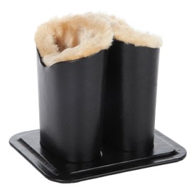 Home-X - Plush Lined Double Eyeglass Case & Holder, Intelligently Designed Protective Eyewear Case Offers Space for Two Eyeglasses, Rests Securely on Desk or Nightstand for Easy Access, Black