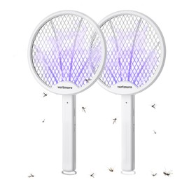 4000V Electric Fly Swatter, 2-in-1 Foldable Bug Zapper Racket with USB Rechargeable Battery, UV Light, Mosquito Killer Zapper for Home Office Camping, 2PC