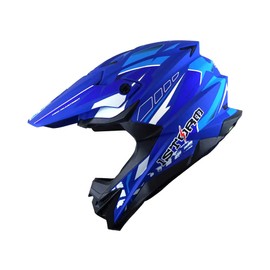 1Storm Motocross Adult Helmet Downhill Mountain Bike Helmet BMX MX ATV Dirt Bike Storm Style HF803; Storm Blue