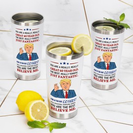 Breezy Valley Happy 50th Birthday Gifts for Women Men Cups - 50 Year Old Birthday Gifts Ideas- 50th Cups Tumbler