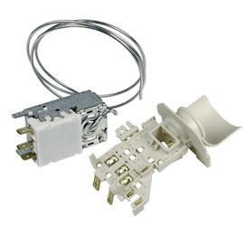Whirlpool Bauknecht 484000008566 Ranco K59-S2788/500 Thermostat Conversion Kit with Lamp Holder Fridge Freezer Combination 700 mm Capillary Tube 3 x 6.3 mm AMP Replacement for Atea A13-0681R