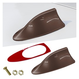 ZIMISI Car Shark Fin Antenna Cover, Plastic Auto Top Roof Mount Antenna Cover Replacement with Adhesive Tape, Universal Auto Signal Roof Aerial Decoration Accessories for Car SUV Truck (Brown)