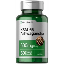 KSM-66 Ashwagandha 600mg per Serving | 60 Caplets | Stress Relief, Mood & Energy Support | Premium Adaptogen for Men & Women | Non-GMO, Gluten-Free