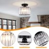 BUXVRCS Semi Flush Mount Modern Chandelier, Crystal Ceiling Light Fixture,