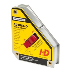 Strong Hand Tools - Str-7089, Heavy Duty, Adjust-O Magnet Square, On/Off Switches, Pull Force: 160 lbs, 6" x 5-1/8" x 1-3/8", MSA48-HD