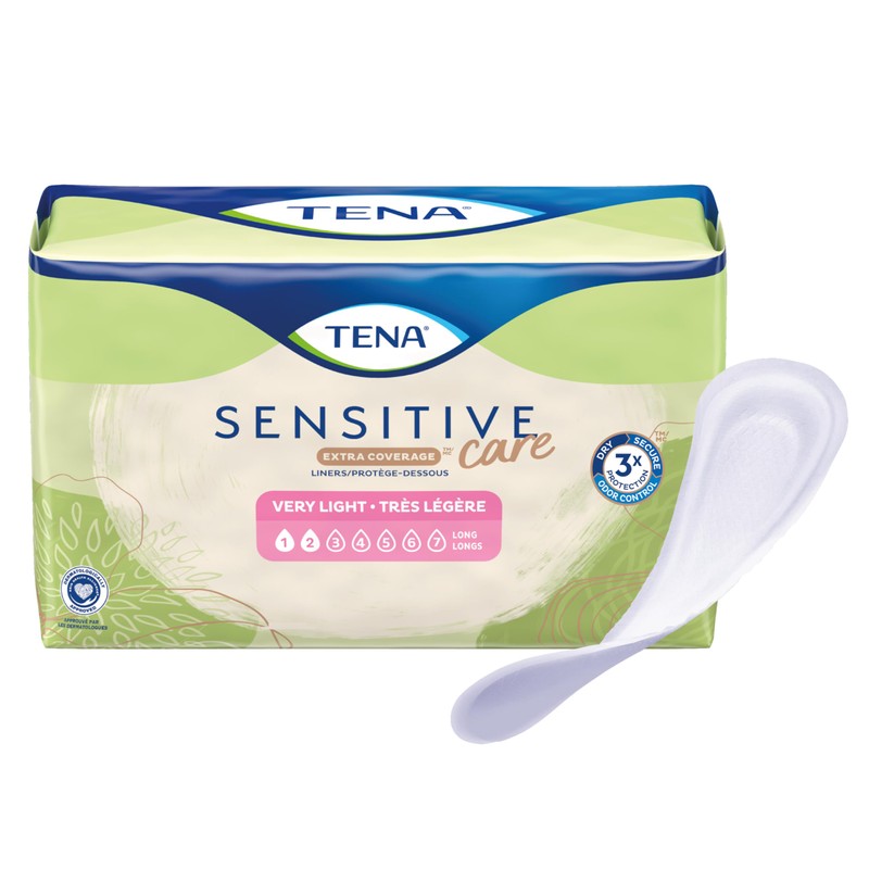 TENA Sensitive Care Incontinence Liners for Women, Very Light Absorbency,