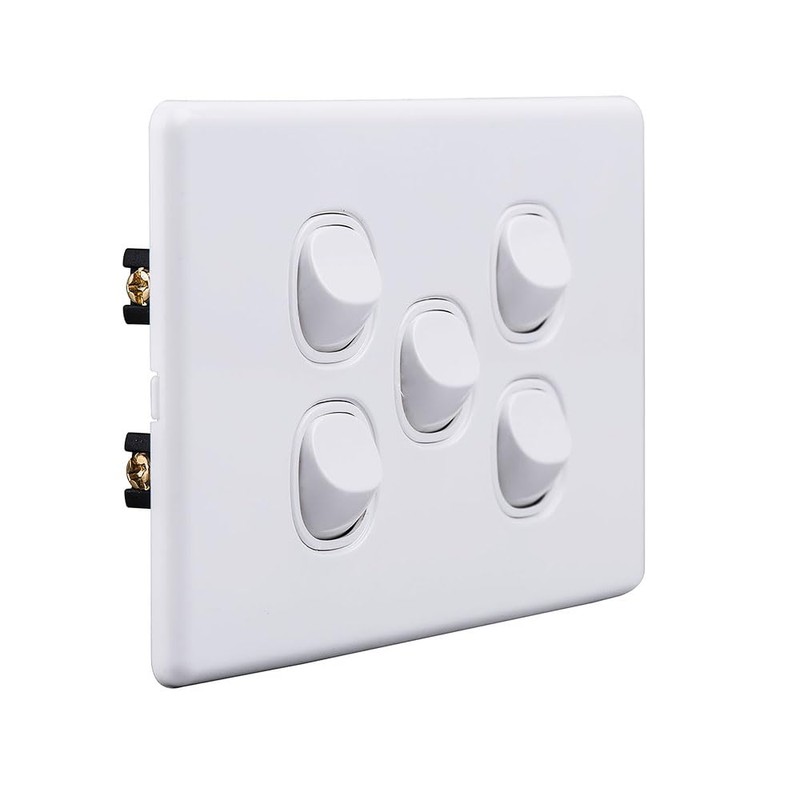 4C | Elegant Wall Switch 5 Gang 250V 16A |
