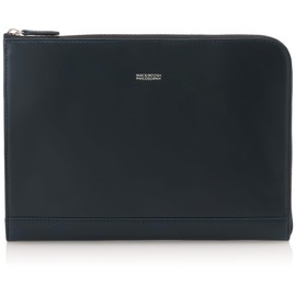 Macintosh Philosophy Men's Clutch Bag, Genuine Leather, Bag-in-Bag, Braval, Second Bag, New Navy