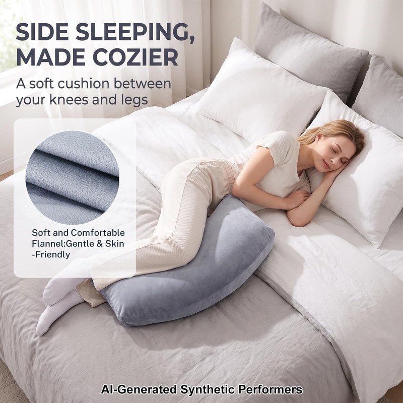 SCURAOBEA Velvet Positioning Cushion, Position Pad, Ergonomic Crescent Leg Elevation