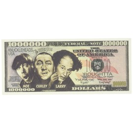 Novelty Bill - The Three Stooges $Million Dollar$ Collectible - Curly - People - Adult - 6.14 x 2.61 inches - Paper - No batteries required