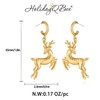 HolidayQbee Christmas Earrings For Women Gold Reindeer Earrings Christmas Dangle