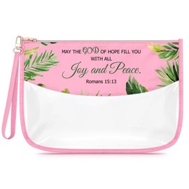 Inspirational Christian Gifts for Women Bible Verse Makeup Bags for Women Religious Spiritual Catholic Gifts Religious Birthday Retirement for Friends Mom Sister Zipper Toiletry Pouch