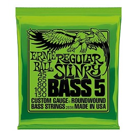 ERNIE BALL 2836 Base Strings, 5 Strings, 45-130, 5-STRING REGULAR SLINKY BASS, Regular Slinky Base