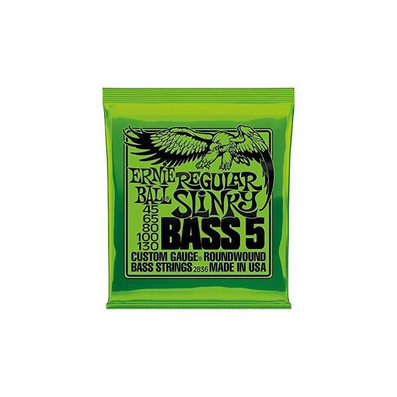 ERNIE BALL 2836 Base Strings, 5 Strings, 45-130, 5-STRING REGULAR